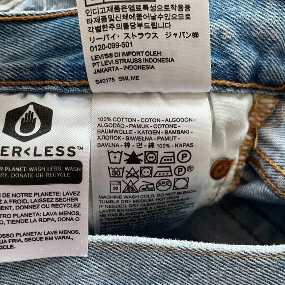 Levis 501 High Rise Denim Distressed Shorts Medium Wash Blue 27 - Picture 10 of 10